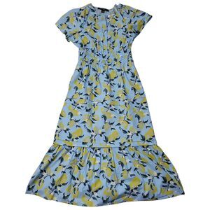 French Connection Midi Dress Lemon Floral Print